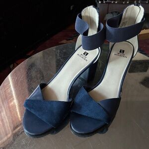 White Mountain Women's Dark Blue Heeled Sandals
